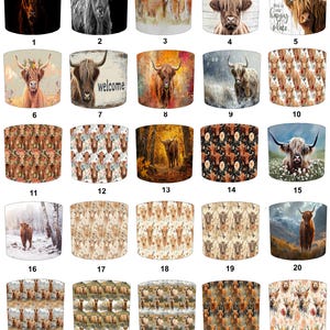 Highland Cattle Cows Wallpaper Lampshades Highland Cows Wall Murals Highland Cattle Cushions Cows Duvets Ceiling lights Table lamp shades