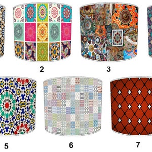 Piastrelle marocchine, paralumi, carta da parati, copricuscini, murales, copripiumini, trapunte, paralumi da soffitto, paralumi a sospensione, paralumi da tavolo