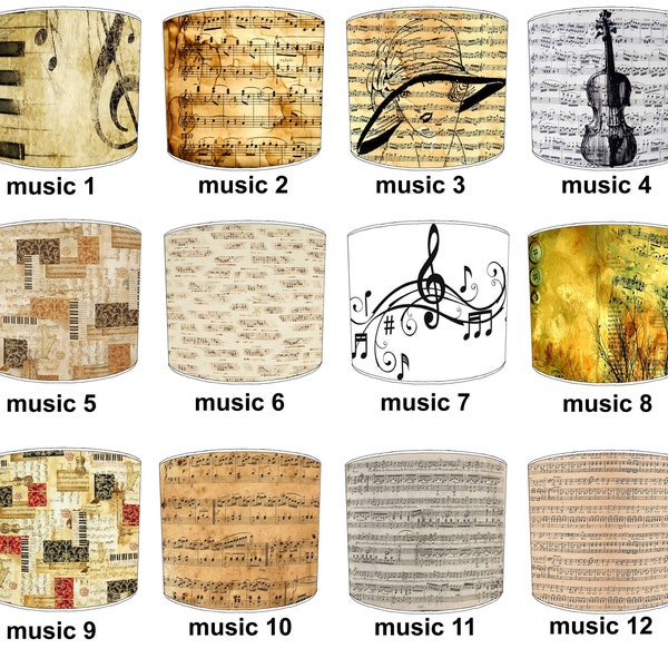 Music Sheets Musical Notes Lampshade For Bedside Table Lamps Ceiling Lightshades Pendants Lighting Night Lights Floor Standard Drum Mood