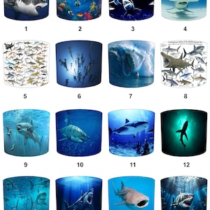 Abat-jour papier peint Grands requins blancs Art mural Grands requins blancs Housses de couette Plafonniers Suspensions Abat-jour de lampe de table