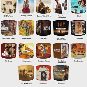 Classic Cowboy & Western Movies Films Lamp shades Wall Art Murals Posters Wallpaper Duvets Ceiling light shades Pendants Table lampshades