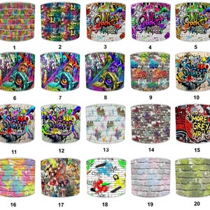 Graffiti Street Art Lampenschirme Graffiti Bettbezüge Graffiti Wandbilder Graffiti Deckenleuchten Pendelleuchten Graffiti Tischlampenschirme