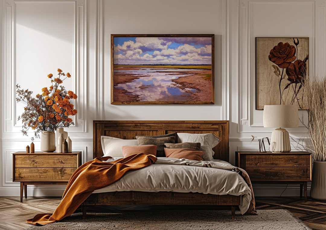 Bedroom Wall Decor Digital Landscape Download Contemporary Riverbed Art