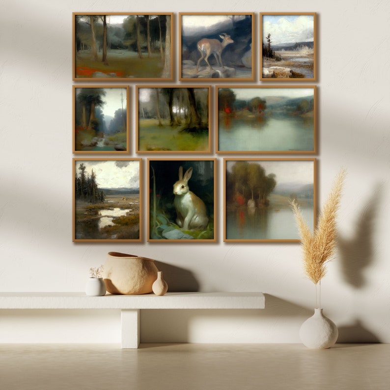 Rustic Gallery Wall Set for Country Home Décor Set of 9 Nature Wall Art