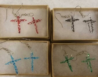 Lace Cross Earrings