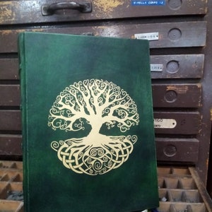 Tree of life grimoire - size A4 - refillable - double book of shadows, LEATHER