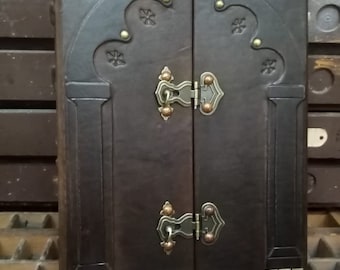 Grimoire, book of shadows - blank pages -post bound- magic door - spell book