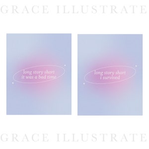 Long Story Short - Set of 2 DIGITAL Wall Art Prints