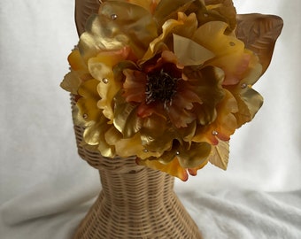 Glenda's Golden Rose - Hair Flower/Rockabilly/Pin-Up/Bridal/Roses