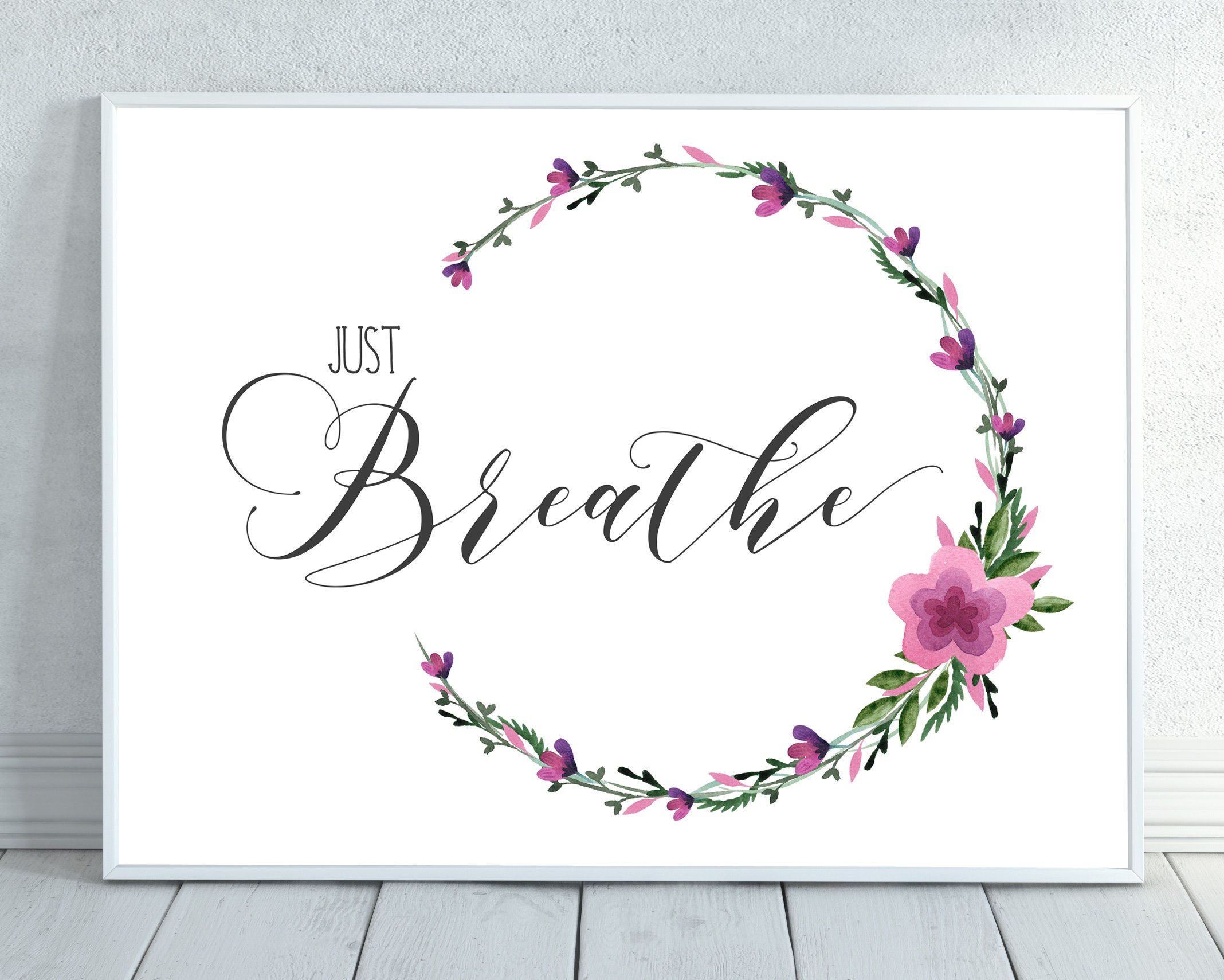 Just Breathe Art Just Breathe Watercolor Breathe Breathe Etsy