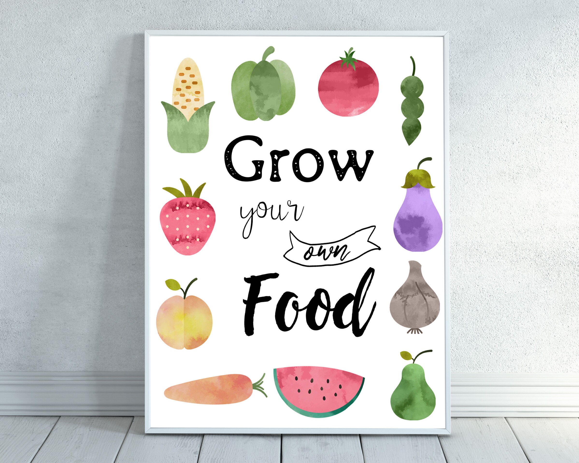 Grow Your Own Food Storybook Art Digital Download Garden | Etsy