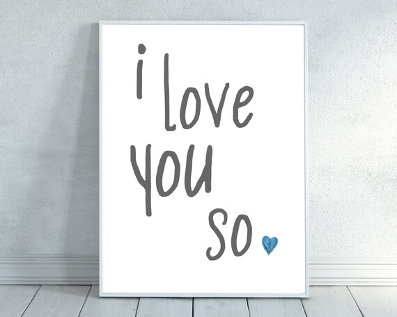I Love You So Watercolor Print Nursery Art Baby Girl Etsy