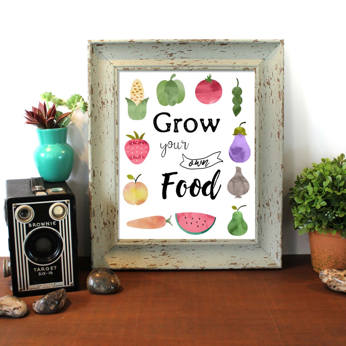 Grow Your Own Food Storybook Art Digital Download Garden | Etsy