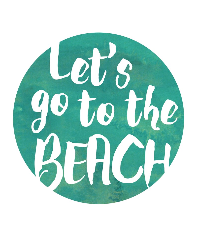Let's Go to the Beach Beach Quotes Beach Wall Art Beach Etsy