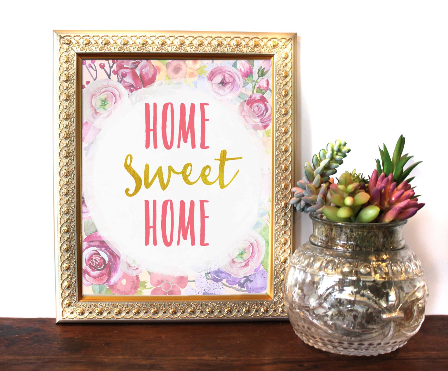 Home Sweet Home Home Decor Print digital download watercolor Etsy