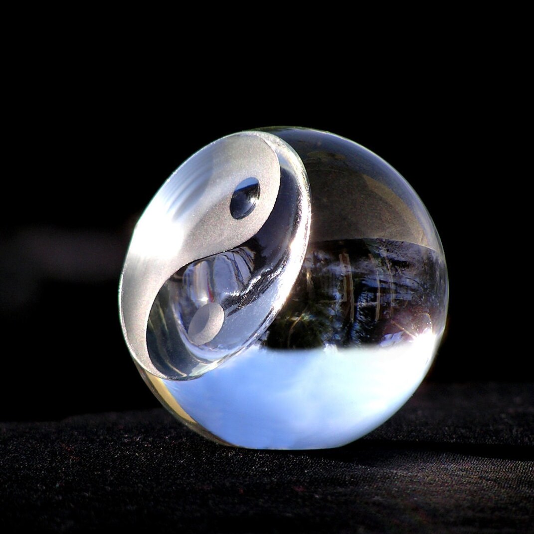 Yin Yang Engraved Glass Etsy