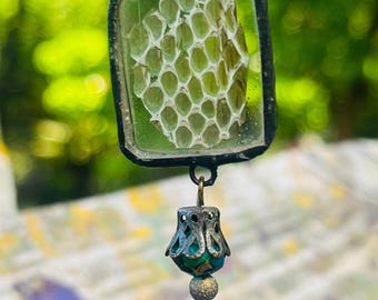 Black Snake Skin Stained Glass Necklace