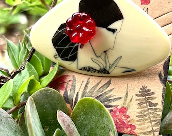 1980's Roberto Tortoli Art Deco Style Pin