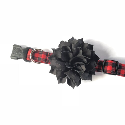 Buffalo Plaid Dog Collar Personalized Collar Embroidered Etsy