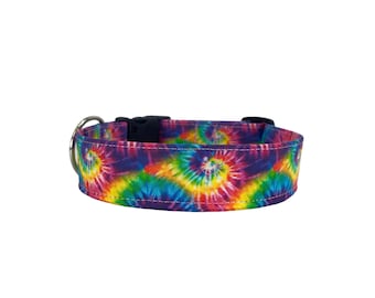 Besticktes Hundehalsband, personalisiertes Hundehalsband, Tie Dye Hundehalsband, Besticktes Hundehalsband, Sommerhundehalsband, Regenbogen Halsband