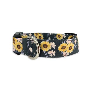 Sunflower Dog Collar, Embroidered Dog Collar, Personalized Dog Collar, Floral Dog Collar, Fall Dog Collar, Custom Dog Collar, Summer Collar