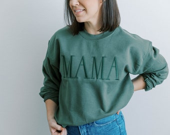 Army Green Custom Sweatshirt, Personalized Sweatshirt, Mom Sweatshirt, Mother’s Day Shirt, Gift for Mom, Gifts for her, Mama sweatshirt