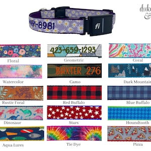 Series 3 Fi Dog Collar Compatible Collar, Embroidered Fi Dog Collar, Dog Collar Only, Fi Component must be purchased from Fi