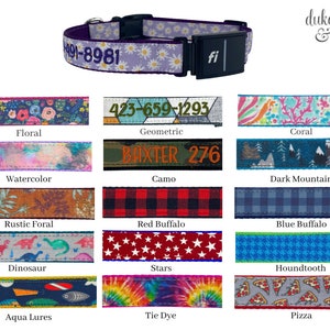 Fi Series 3+ and Fi Series 3 Compatible Dog Collar, Embroidered Fi Series 3/3+ Dog Collar, Fi Component must be purchased from Fi
