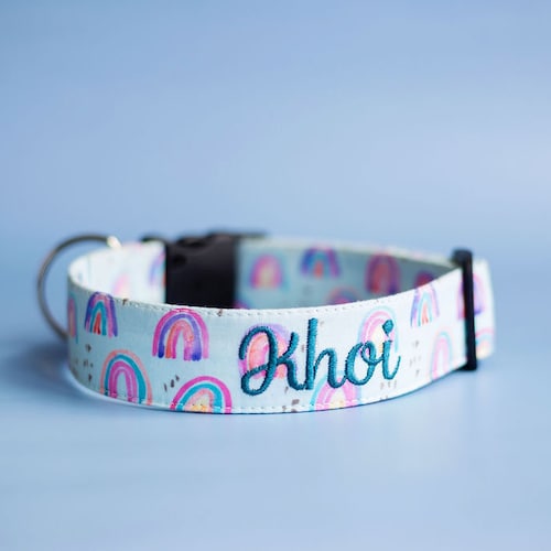Personalized Embroidered Dog Collars Etsy