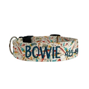 Fishing Lures Dog Collar, Summer Dog Collar, Embroidered Dog Collar, Engraved Dog Collar, Personalized Dog Collar, Custom Dog Collar