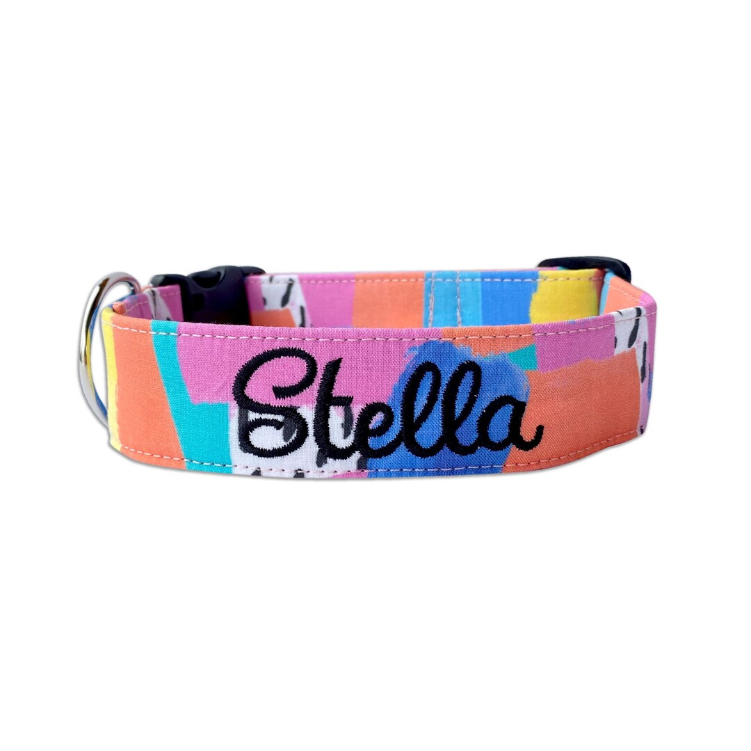 Dog Collar, Embroidered Dog Collar, Personalized Dog Collar, Custom Dog
