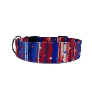 Stars and Stripes Dog Collar, Embroidered Dog Collar, Personalized Dog Collar, Custom Dog Collar, 4th of July Collar, Dog Collar with Name