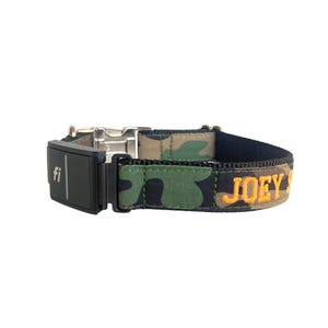 Fi Series 3+ and Fi Series 3 Compatible Dog Collar, Embroidered Fi Series 3/3+ Dog Collar, Fi Component must be purchased from Fi, Camo