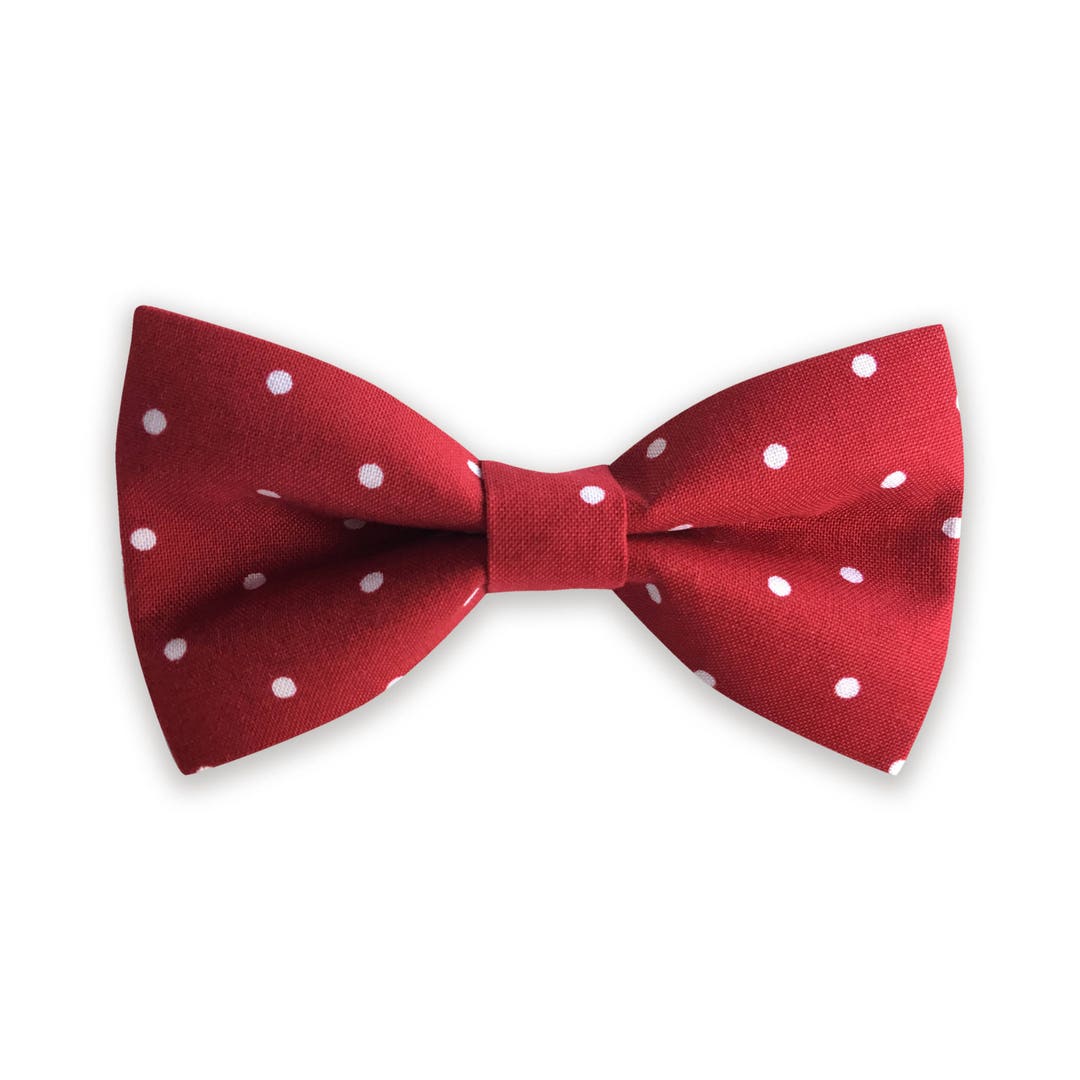 Red Polka Dot Dog Collar Bow Tie, Bow Tie for Dogs, Dog Bow Tie, Bow