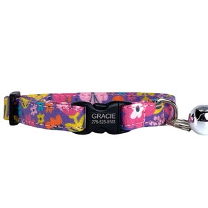 Cat Collar, Personalized Cat Collar, Cat Collar with Bell, Engraved Cat Collar, Cat Collars, Custom Cat Collar, Cat Tag
