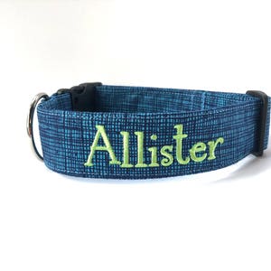 Dog Collar, Embroidered Dog Collar, Personalized Dog Collar, Dog Collar, Dog Collar, Collar, Blue Dog Collar, dog collar for large dogs