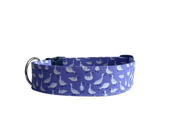 Silly Goose Dog Collar, Embroidered Dog Collar, Personalized Dog Collar, Lavender Goose Dog Collar, Custom Dog Collar