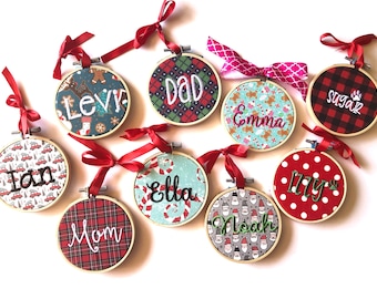 Personalized Christmas Ornament, EMBRODIERED CHRISTMAS ORNAMENT, Personalized Ornament, Dog Ornament, New Baby Ornament, New House Ornament