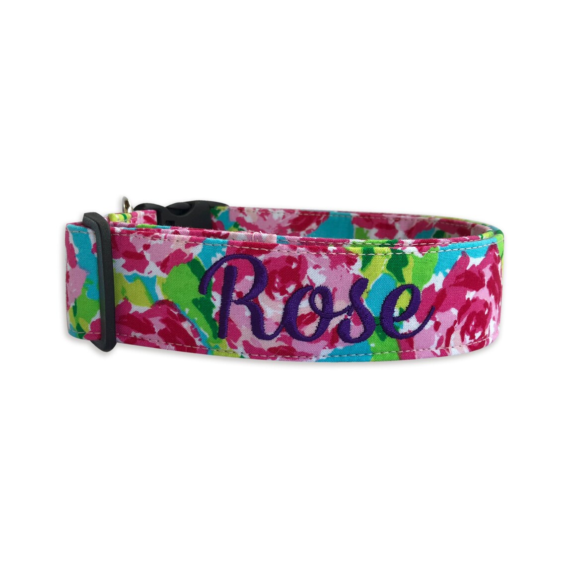 Floral Dog Collar Embroidered Dog Collar Personalized Dog Etsy