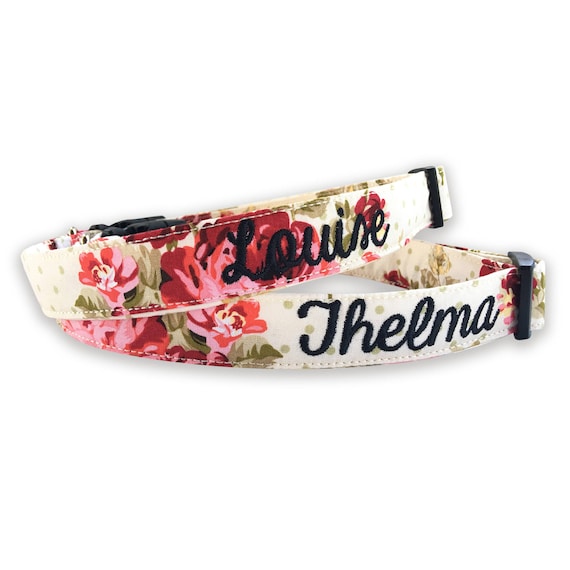 Embroidered dog collars etsy online