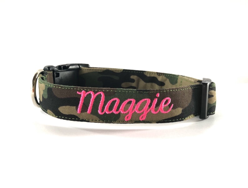Camo Dog Collar camoflauge Embroidered Dog Collar Army Dog Etsy