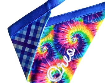 Bandana bifacciale, Bandana personalizzata, Bandana personalizzata, Bandana ricamata, Bandana floreale