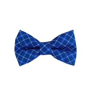 Blue Plaid Dog Collar Bow Tie, Bow Tie for Dogs, Dog Bow Tie, Bow Tie for Dog Collars, Dog Collar Accessories by Duke & Fox®