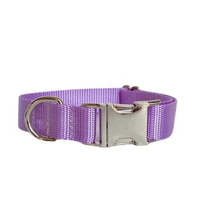 Lavender Dog Collar with Silver Buckle, Dog Collar, Custom Dog collar