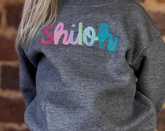 Personalized Kids Sweatshirt, Monogrammed Kids Sweatshirt, Girls Custom Sweatshirt