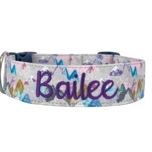 Mountain Dog Collar, Hiking Dog Collar, Embroidered Dog Collar, Personalized Dog Collar, Custom Dog Collar, Collar,Small Dog Collar