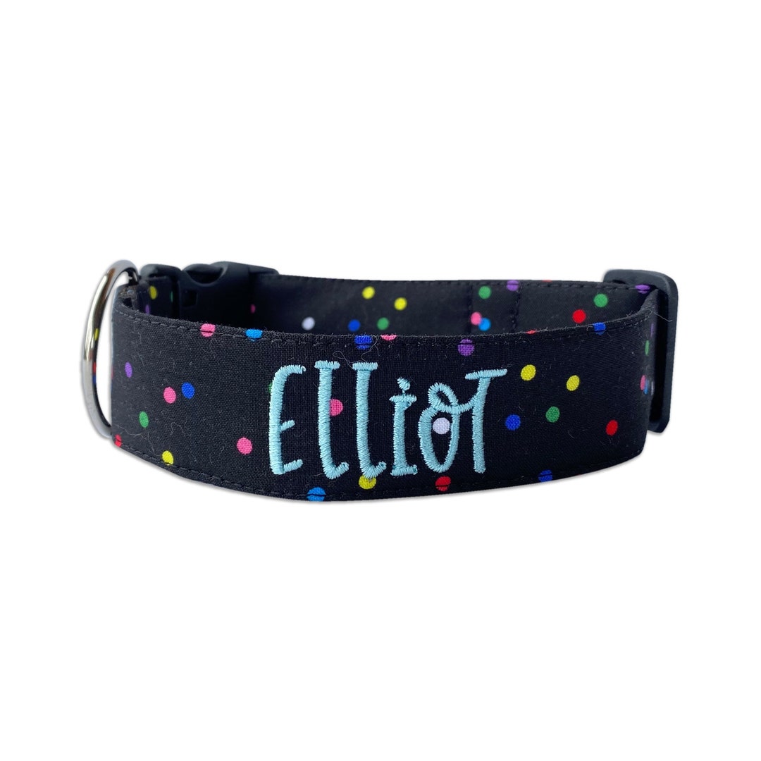 Dog Collar, Embroidered Dog Collar, Personalized Dog Collar, Sprinkles