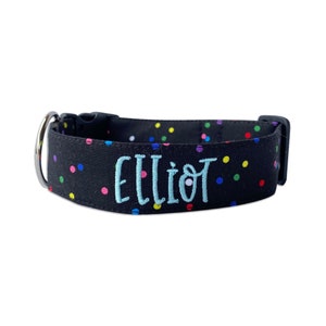 Dog Collar, Embroidered Dog Collar, Personalized Dog Collar, Sprinkles Dog Collar, Collar, confetti Collar, birthday dog collar