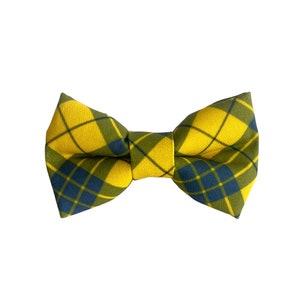 Yellow and Blue Plaid Dog Collar Bow Tie, Bow Tie for Dogs, Dog Bow Tie, Bow Tie for Dog Collars, Dog Collar Accessories by Duke & Fox®