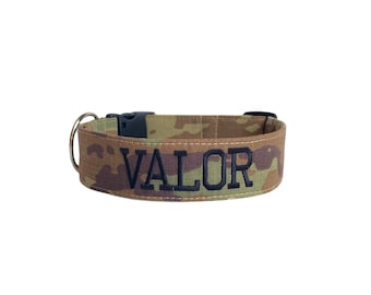 Camo Dog Collar, Camoflauge Embroidered Dog Collar, Army Dog Collar, Personalized Dog Collar, Dog Collar, boy Dog Collar, Engraved Buckle
